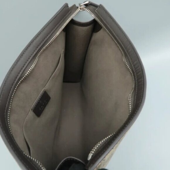 Authentic GUCCI Brown GG Canvas Clutch Bag Lux-350-092225 - Picture 10 of 12